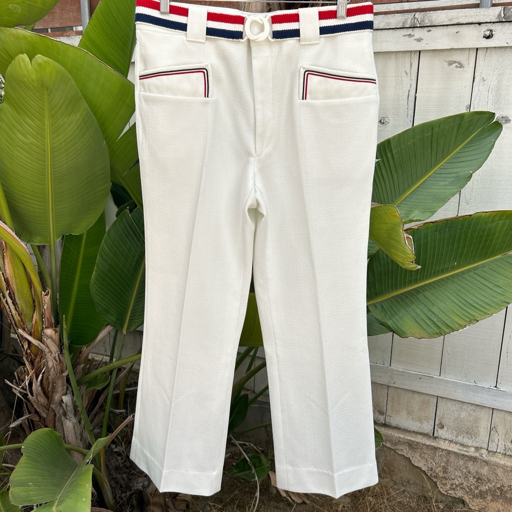 Vintage 70s The Knack White Pants 34x27 Ratner Clothes USA Prep Retro